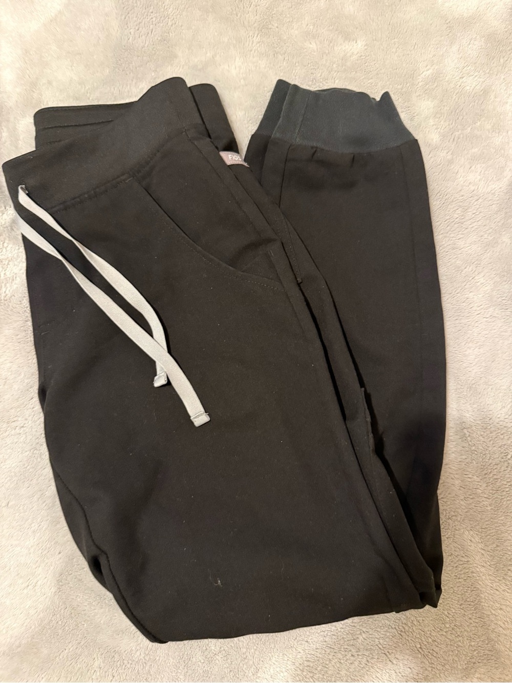 Figs Black Jogger Pants with Drawstring XS